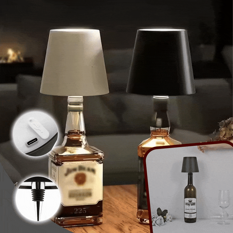 Bezdrôtová lampa na fľaše