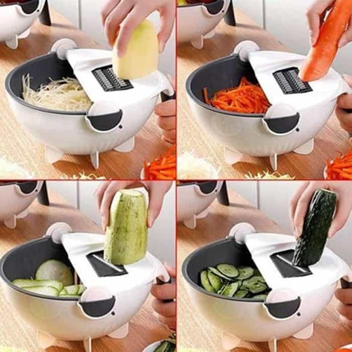 BowlCutter, multifunkčný krájač s pridaným cedidlom a ručným škrabkou - Image 6