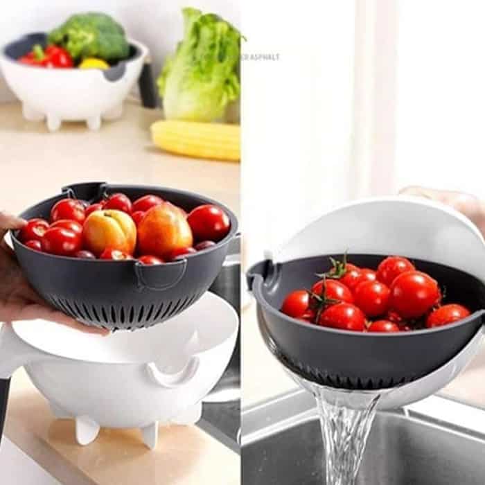 BowlCutter, multifunkčný krájač s pridaným cedidlom a ručným škrabkou - Image 7