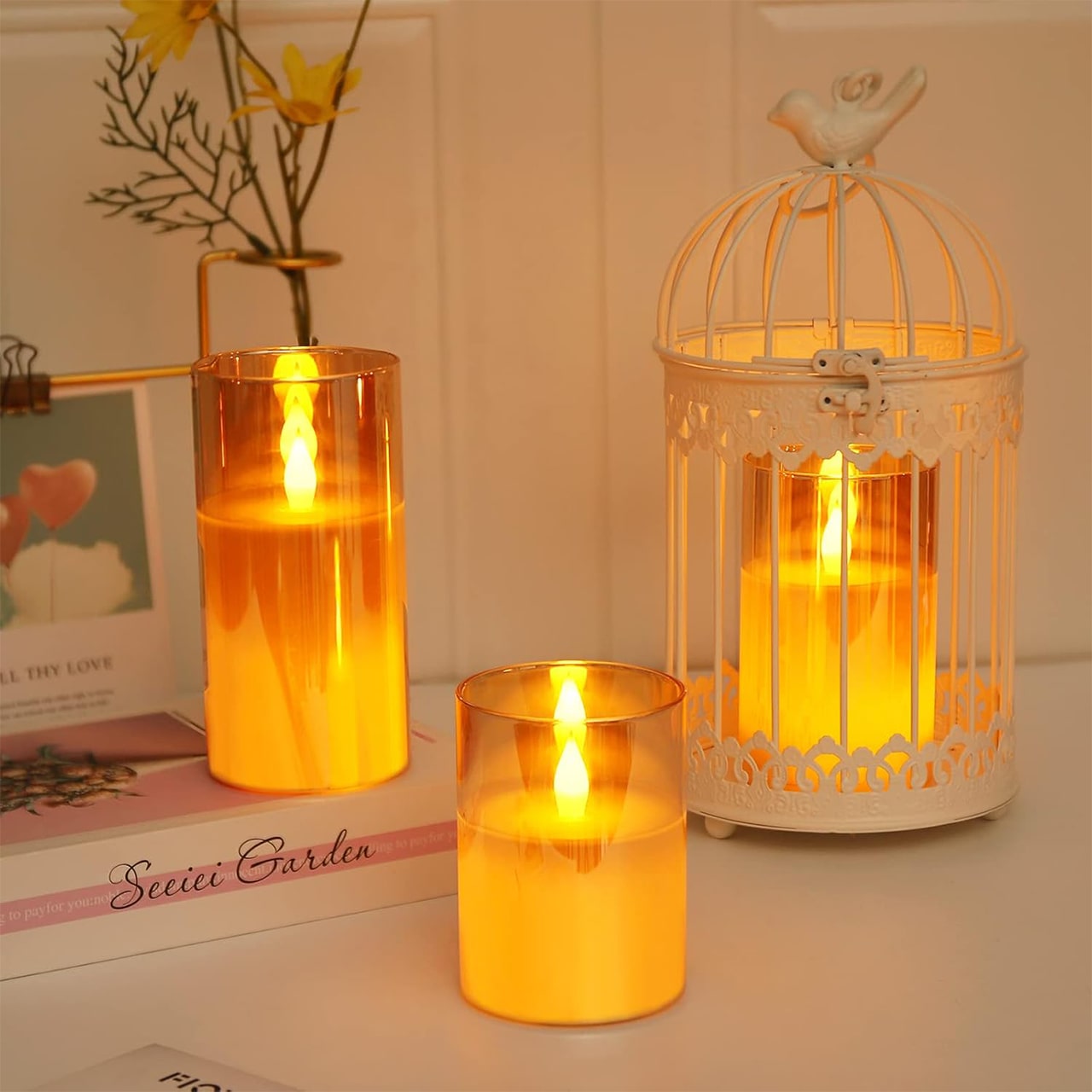 FlickCandles, súprava elegantných dekoratívnych sviečok (3 kusy)