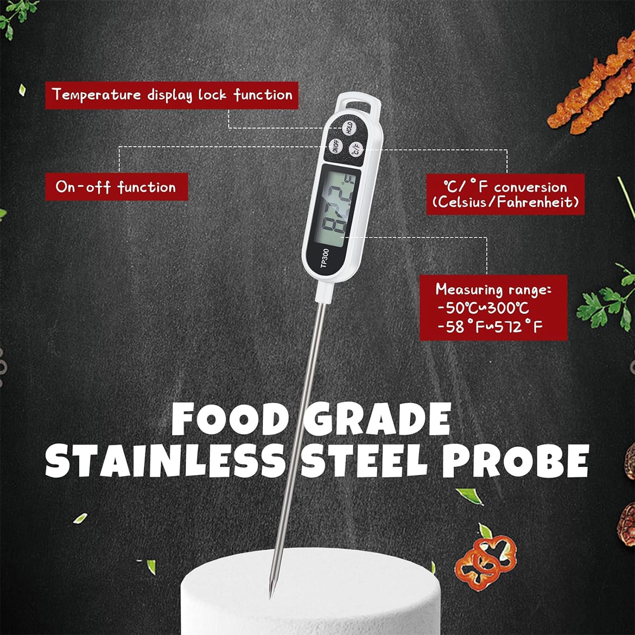 FoodMeter, elektronický digitálny teplomer na meranie teploty jedla a tekutín
