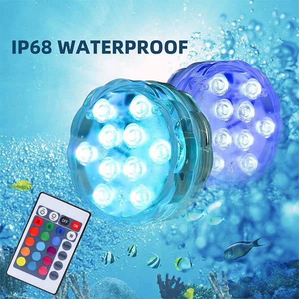 GlowWaterLights, 4 vodotesné LED svetlá s diaľkovým ovládaním - Image 5