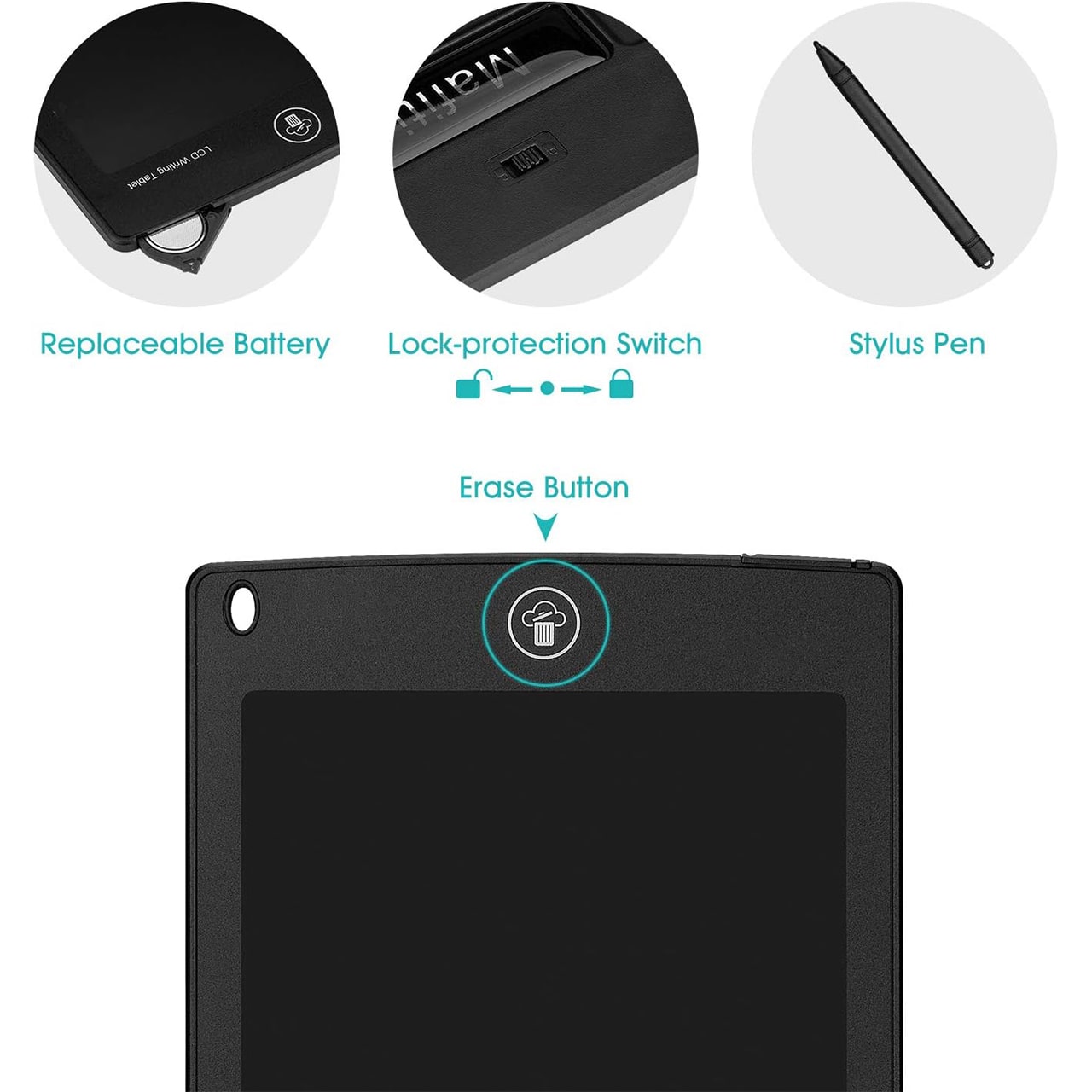 KidsBundle, LED pen tablet a 4 magické pracovné zošity na učenie písania a kreslenia