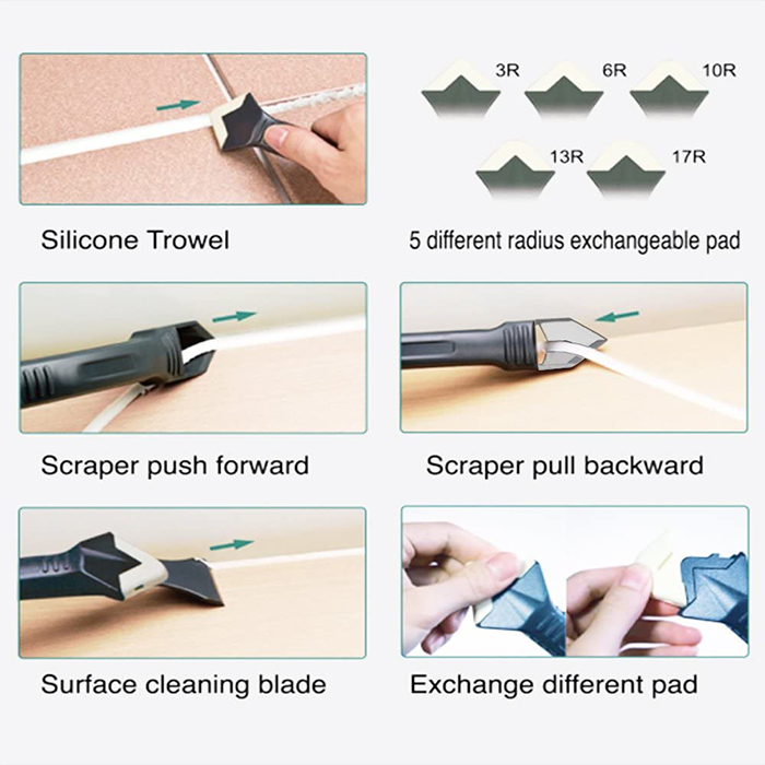 SiliconRemover, nástroj 5 v 1 na nanášanie, vyhladzovanie a odstraňovanie silikónu - Image 3