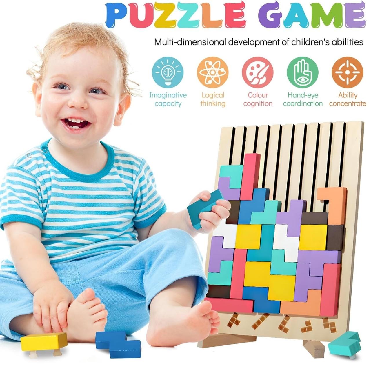 Tetris, drevená didaktická hračka - Image 2